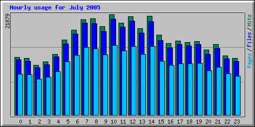 Hourly usage for July 2005